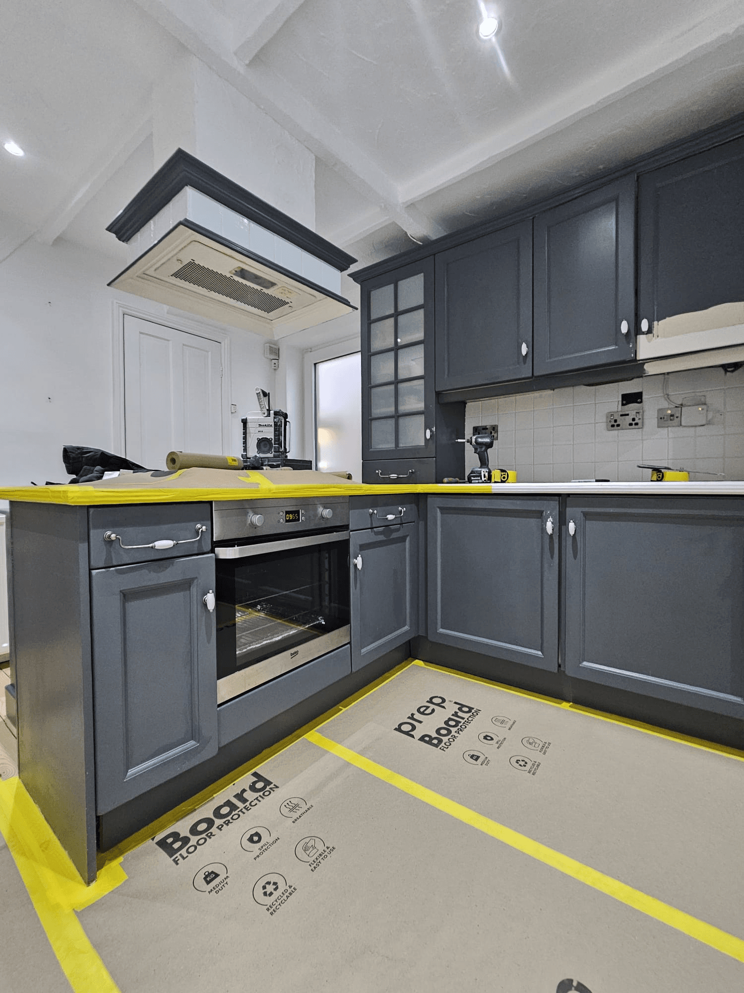 Kitchen respray Sheffield — dark grey finished result